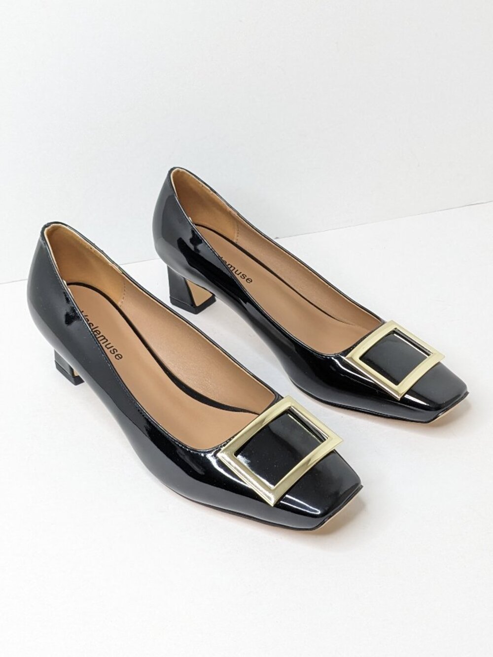 Vaslemuse Square Toe Pumps Black Women's 7.5